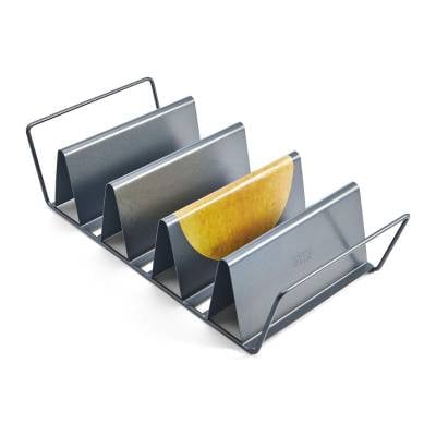 Chicago Metallic Professional 6-Shell Baked Taco Rack, 15-Inch-by-7-Inch, Grey