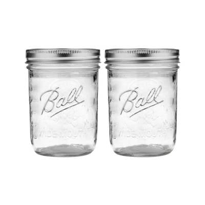 Ball Wide Mouth Pint Mason Jars with Lids & Bands | 16-oz | 2-Pack