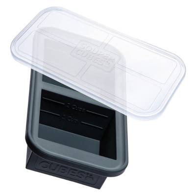 Souper Cubes 2 Cup Silicone Freezer Tray With Lid - Easy Meal Prep Container and Kitchen Storage Solution - Silicone Mold for Soup and Food Storage - Charcoal - 1-Pack