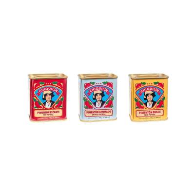 Chiquilin Mild, Smoked and Hot Spanish Paprika Set (Pack of 3)