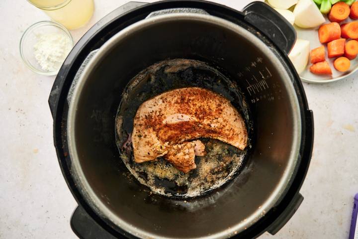 Turkey tenderloin with herbs in an Instant Pot.