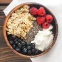 Cashew Milk Overnight Oats with Chia, Yogurt, and Berries