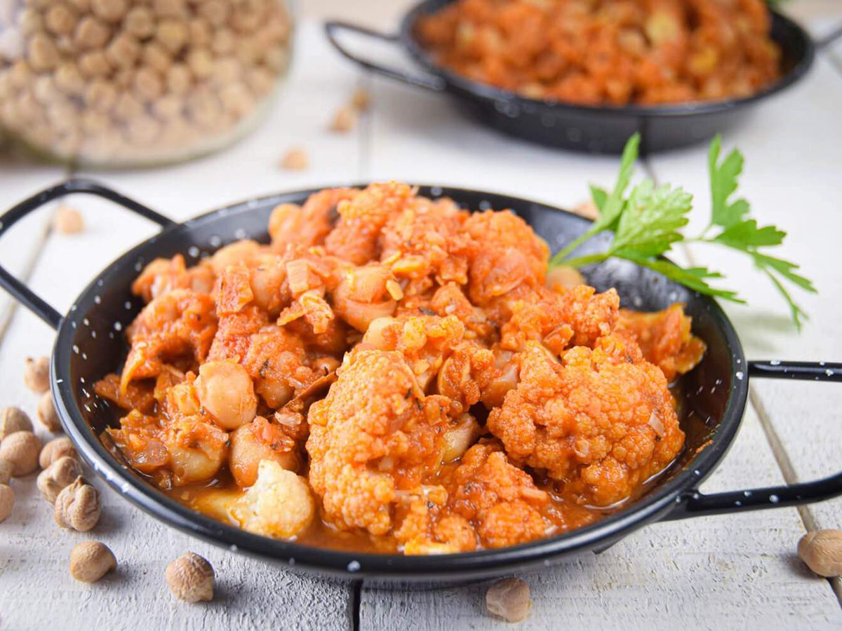 Cauliflower and Chickpea Tikka Masala on a Beautiful Plate